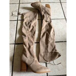 Marc Fisher Women's Tan Knee High Boots Suede Size 8.5